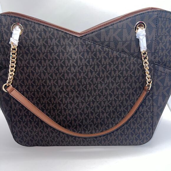 Michael Kors Jet Set Large Signature Logo Shoulder Bag, Large Tote, NWT - Picture 7 of 11